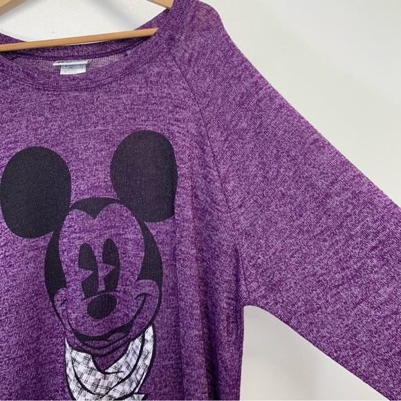 Disney Parks Womans Long Sleeve Top‎ 1X  Purple Micky Mouse Stretch Sweatshirt - Picture 3 of 7